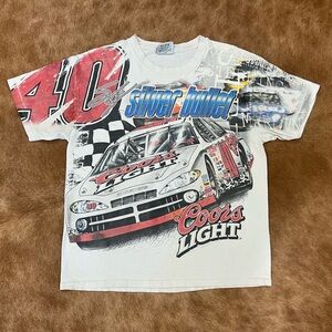 Vintage 2002 Sterling Marlin #40 NASCAR Coors Light AOP Tee Medium